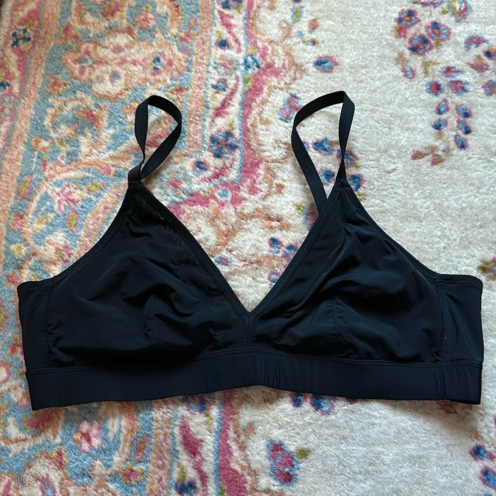 Madewell Bralette Illusion Unpadded Wire Free Mesh Trim Detailed Michele Bra